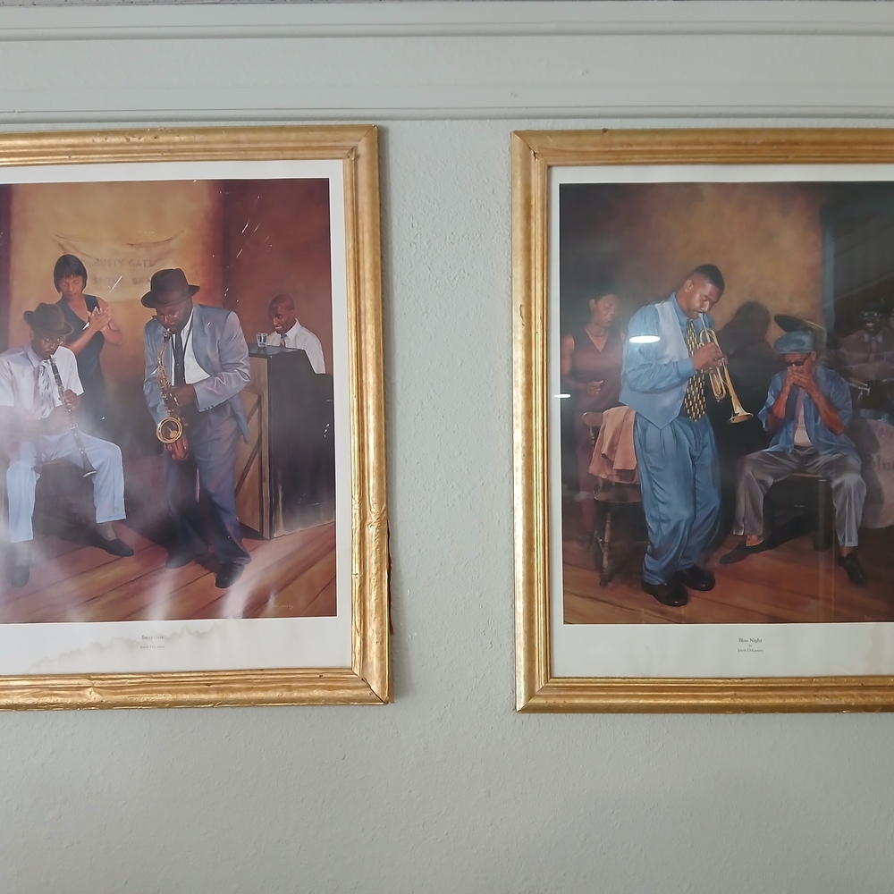 Jazz Band Art Prints with Gold Frames